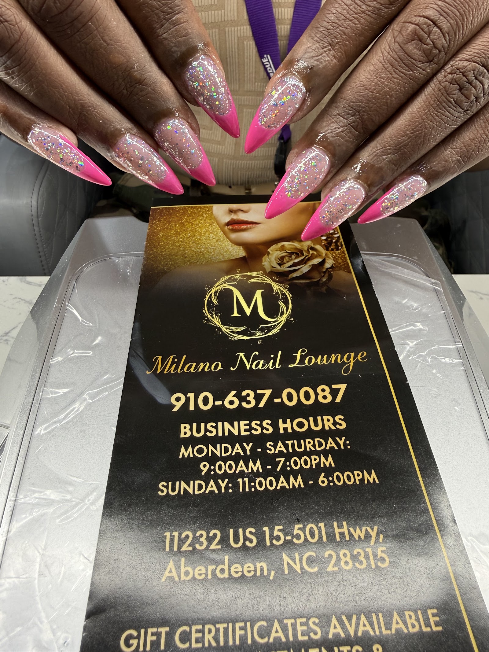 Milano nails lounge & head spa nail work in Aberdeen, North Carolina